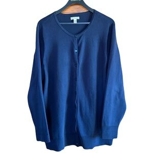 Croft & Barrow Deep Blue Women's Cardigan scoop neck 2X